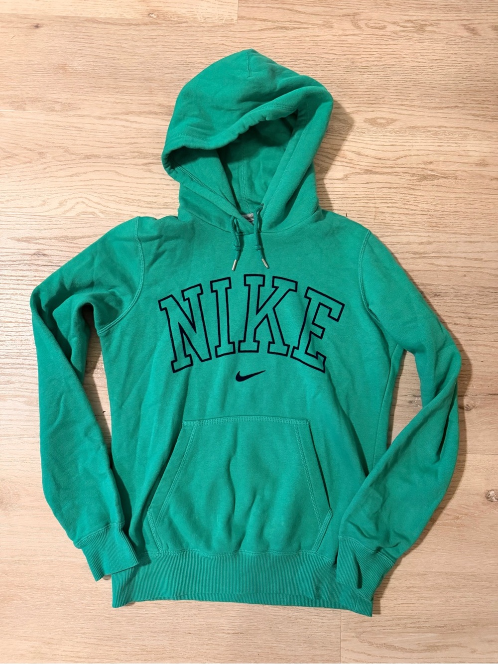 Nike GREEN WITH Navy Felt Logo Pullover Hoodie